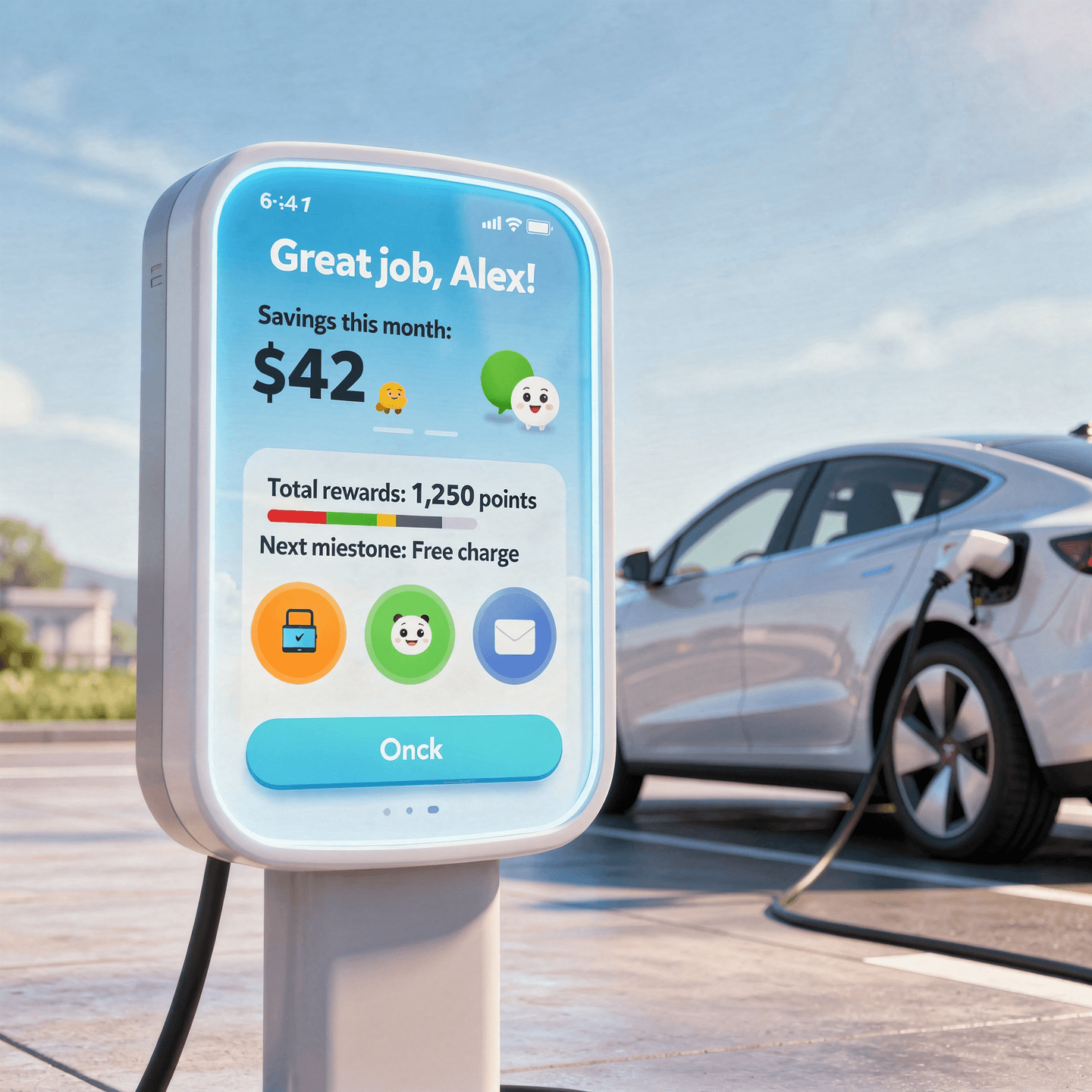 EV driver earning rewards