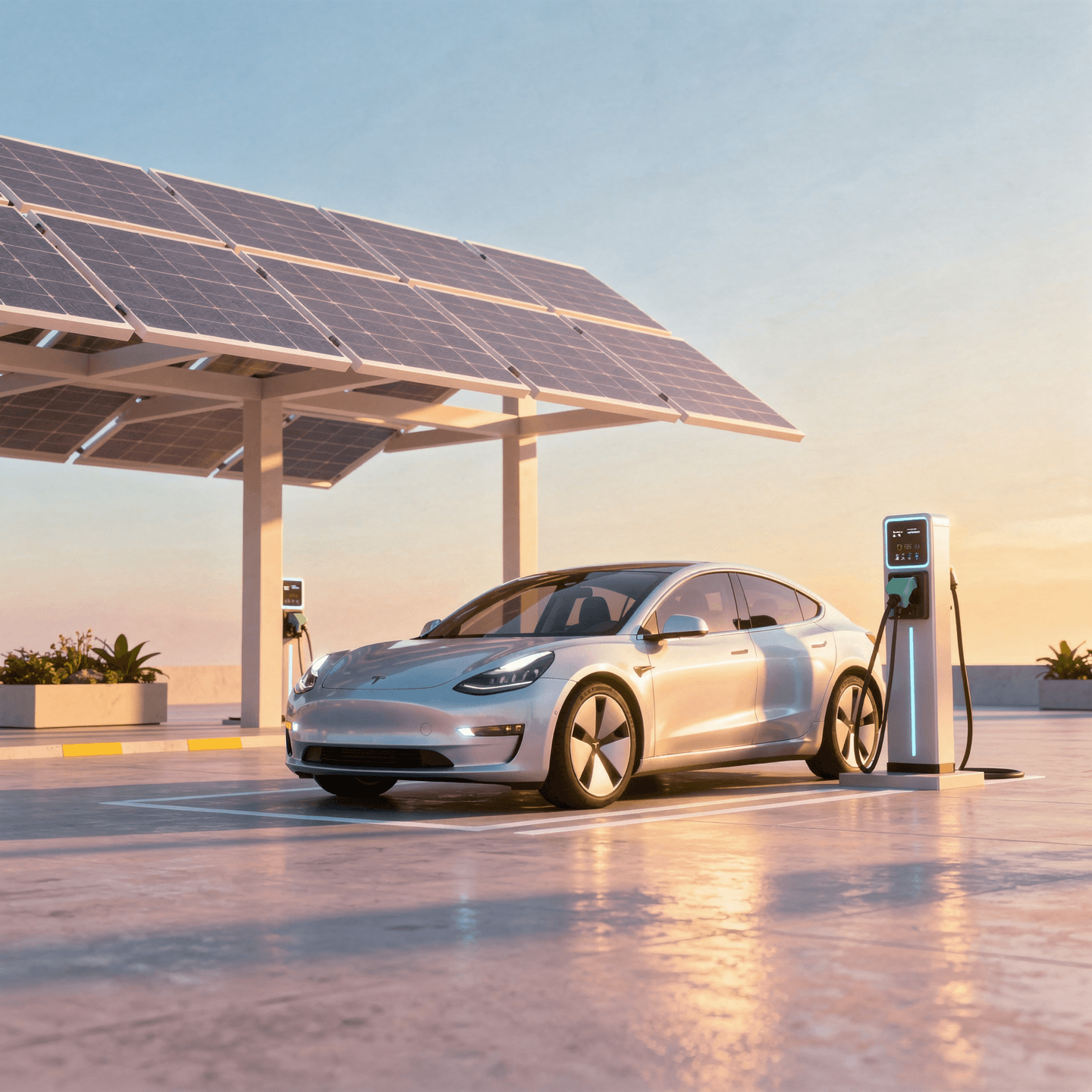 EV charging under solar panels